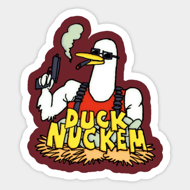 Duck Nuckem Sticker by The Comedy Button